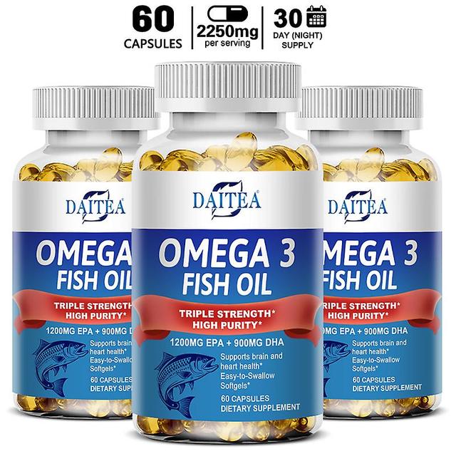 Vorallme Daitea Omega 3 Fischöl-Kapseln Ergänzung Dha Epa Reich für Haut, Augen, Herz, Gehirngesundheit, Anti-Aging, Unterstützung des Immunsystems... on Productcaster.