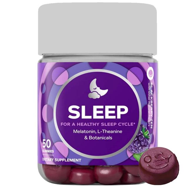 Melatonin Sleep Gummies | L-theanine-chamomile-lemon Balm-sleep Aid-blackberry Flavor-50 Capsules/bottle 1 Piece 1pc on Productcaster.