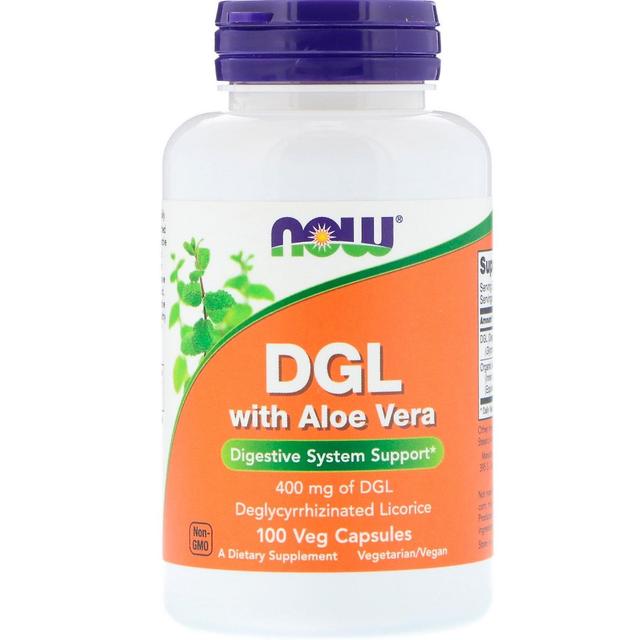 Now Foods, DGL Aloe Veralla, 400 mg, 100 kasviskapselia on Productcaster.