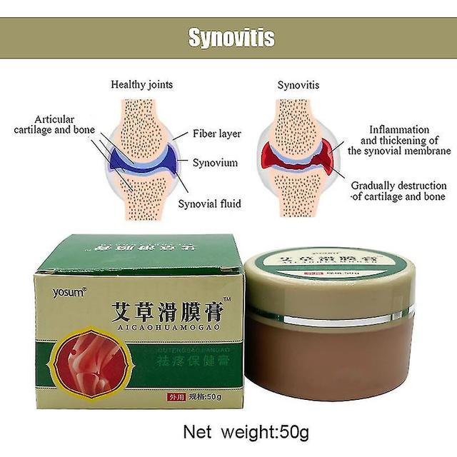 Synovitis Treatment Cream Leg Knee Joint Bone Pain Relief Ointment Wormwood Plaster Cure Tennis Elbow Health Care Medical 50g on Productcaster.