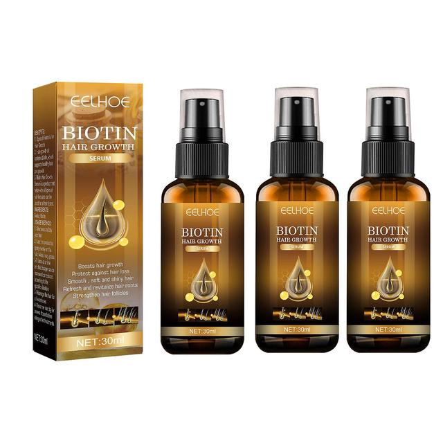 Hefansi 3pc Haarwuchsmittel Biotin Schnell wachsendes Haar ätherisches Öl Haarausfall Spray Hautpflege 30ml on Productcaster.