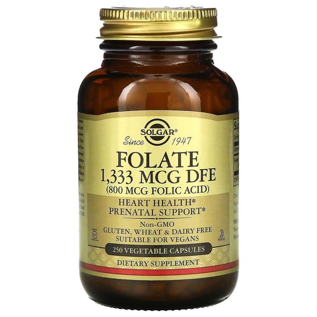 Solgar, Folate, 800 mcg, 250 capsules végétales on Productcaster.