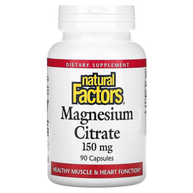 Natural Factors, Magnesium Citrate, 150 mg, 90 Capsules on Productcaster.