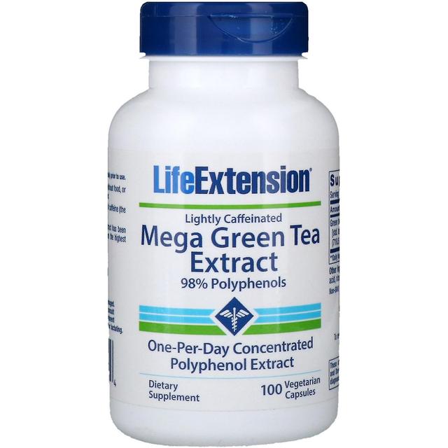 Life Extension, Mega Green Tea Extract, Lightly Caffeinated, 100 Vegetarian Caps on Productcaster.