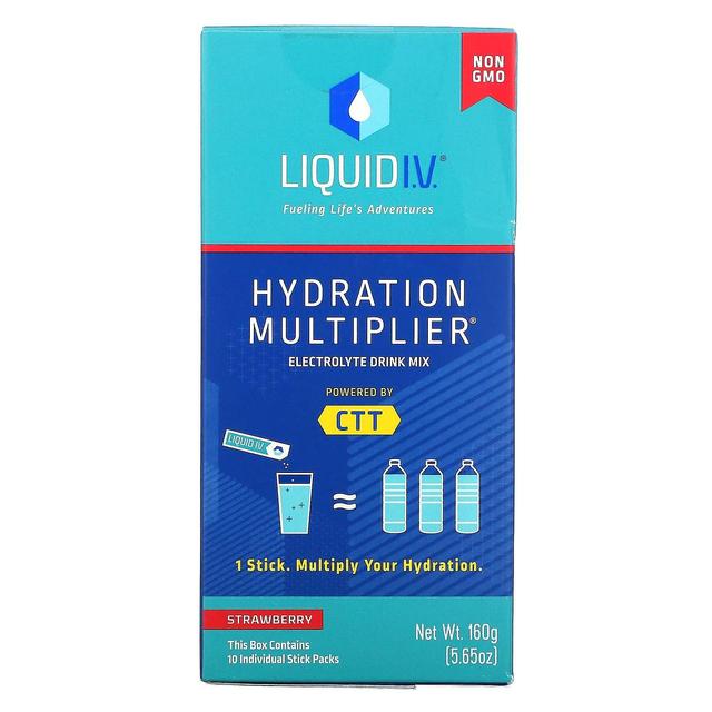 Liquid I.V., Hydration Multiplier, Electrolyte Drink Mix, Strawberry, 10 Individual Stick Packs, 0.5 on Productcaster.