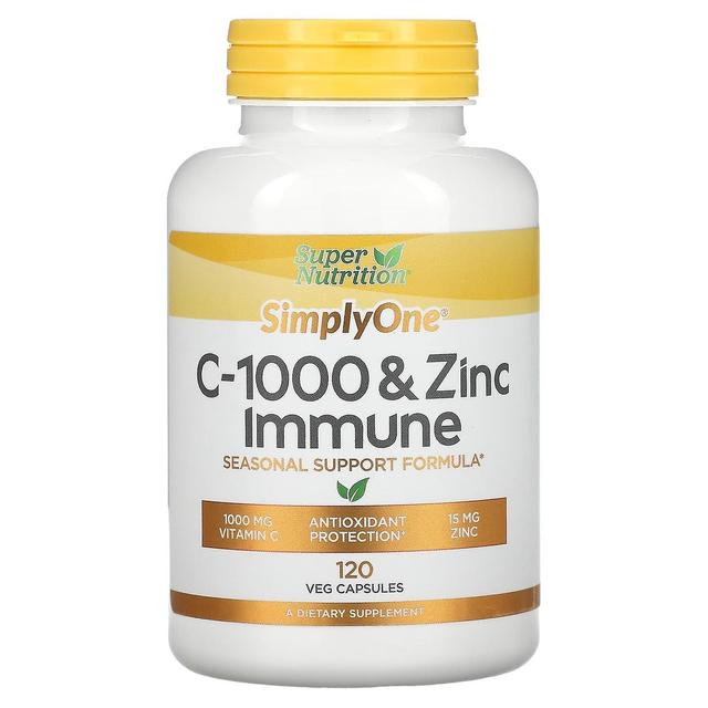 Super Nutrition, SimplyOne, C-1000 & Zinc Immune, 120 Veg Capsules on Productcaster.