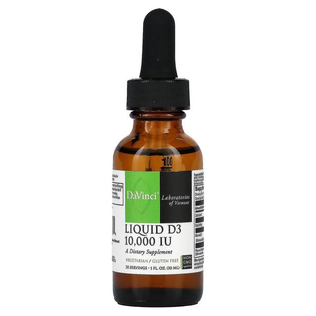 DaVinci Laboratories of Vermon Laboratórios DaVinci de Vermont, Líquido D3, 10.000 UI, 1 fl oz (30 ml) on Productcaster.