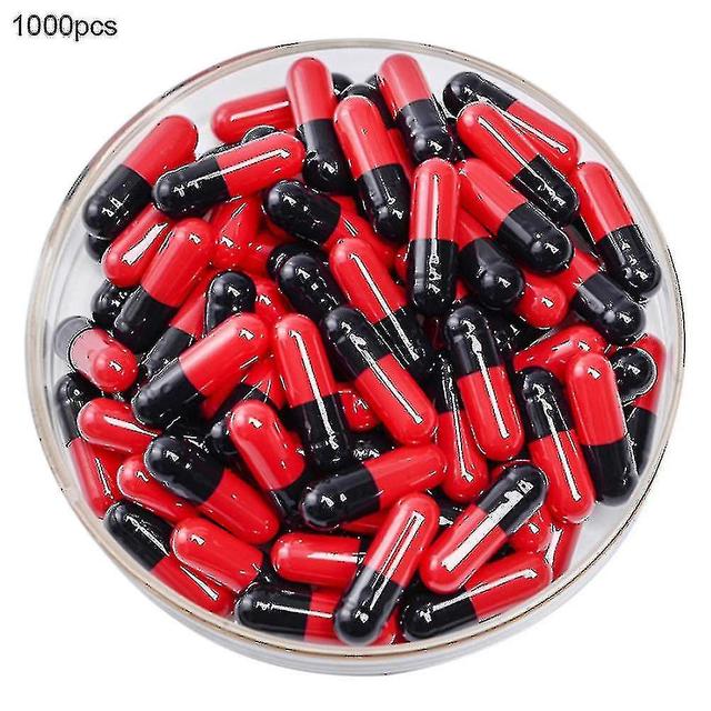 1000pcs Transparent Hollow Gelatin Empty Separated Medical Powder Capsule Shells( Color : Black Red ) on Productcaster.