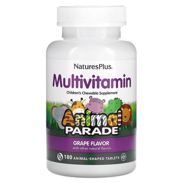 Nature's Plus NaturesPlus, Animal Parade, Suplemento Multivitamínico Mastigável Infantil, Uva, 180 Ta em Forma de Animal on Productcaster.