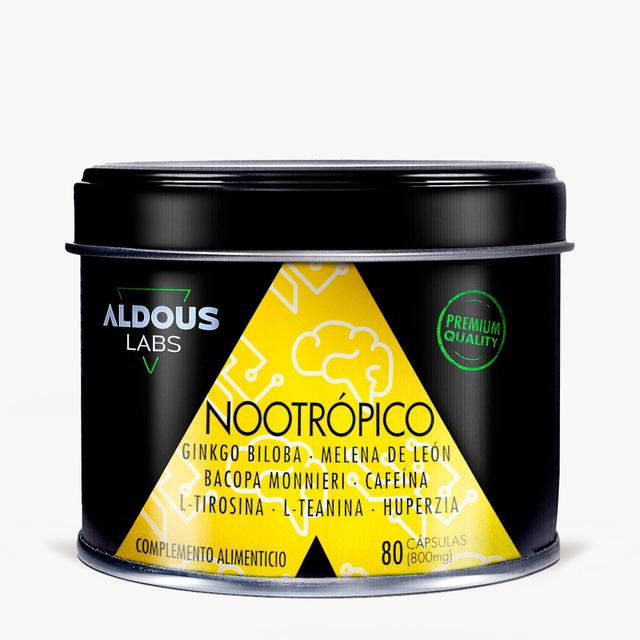 ALDOUS LABS Nootropic with ginkgo biloba, lion's mane, caffeine, bacopa, tyrosine, theanine and huperzia serrata on Productcaster.