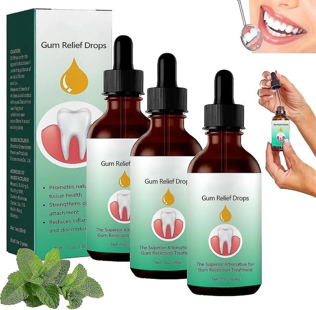 Vorallme Gum Regrowth Drops, Gum Therapy Drops, 30ml Gum Restoration Drops Gum Repair Regrowth Treatment For Receding Gum, Rejuvenate Gums 3pcs - 30ml on Productcaster.