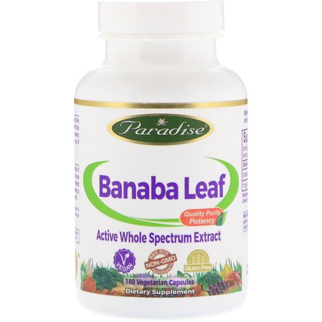 Paradise Herbs, Banaba Leaf, 180 Vegetarian Capsules on Productcaster.