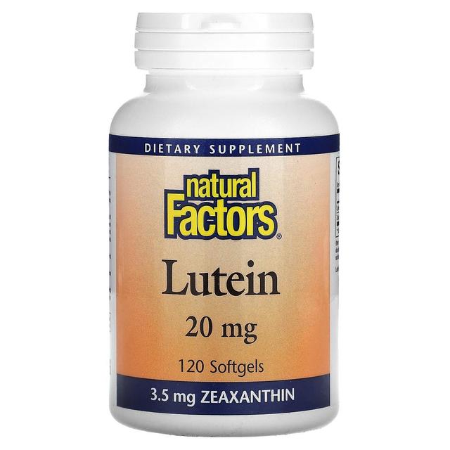 Natural Factors Fatores Naturais, Luteína, 20 mg, 120 Cápsulas gelatinosas on Productcaster.