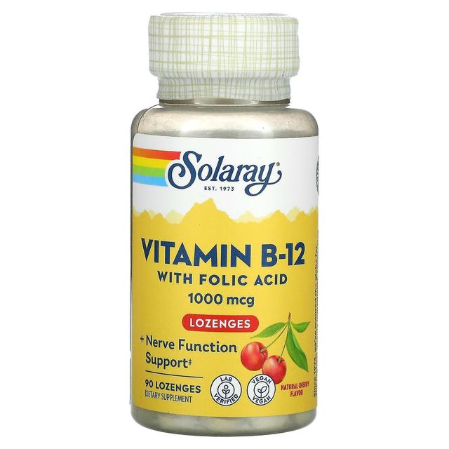 Solaray, B-12-vitamiini foolihapolla, luonnonkirsikka, 1,000 mcg, 90 imeskelytablettia on Productcaster.