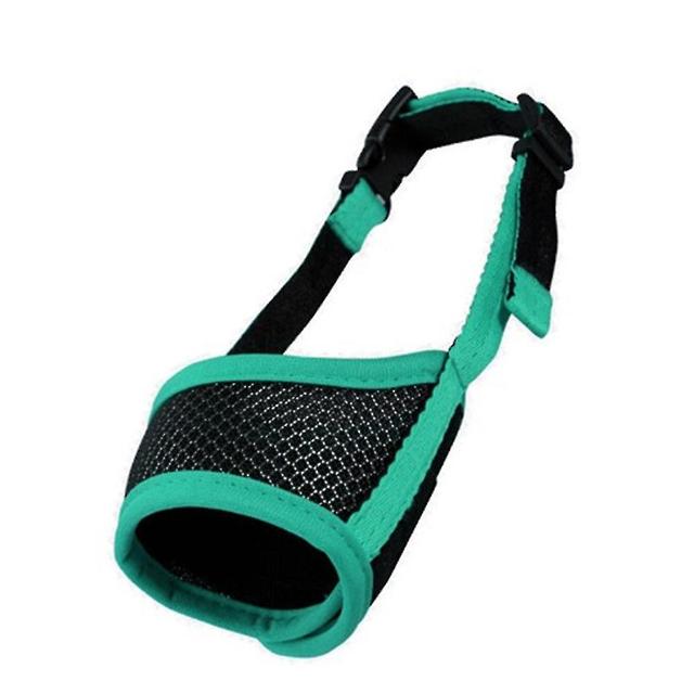 Scacv Pet Dog Muzzle Adjustable Breathable Dog Mouth Cover Multipurpose Dog Safety Mask Green S on Productcaster.