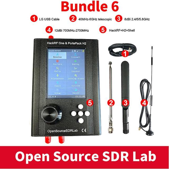 Bimirth New Assembled Hackrf Portapack H2 Hackrf One 1mhz To 6ghz Sdr With Mayhem 1.8.0firmware Flashed Bundle 6 on Productcaster.