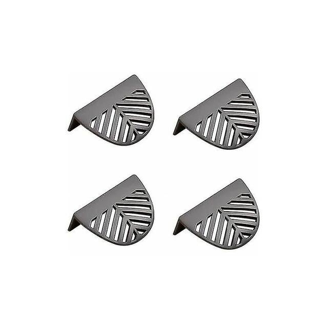 Lot de 4 poignes de meubles en forme de feuille en laiton dor - noir pour meubles de cuisine en laiton on Productcaster.