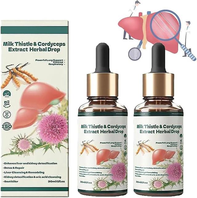 Mamusk Milk Thistle & Cordyceps Sinensis Drops,milk Thistle & Cordyceps Sinensis Drops,herbal Supplements, Powerful Liver Support,detox & Repair 2 Pcs on Productcaster.