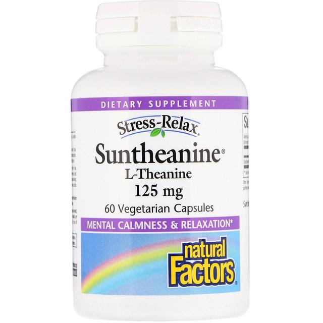 Natural Factors Czynniki naturalne, Suntheanine, L-teanina, 125 mg, 60 wegetariańskich kapsułek on Productcaster.