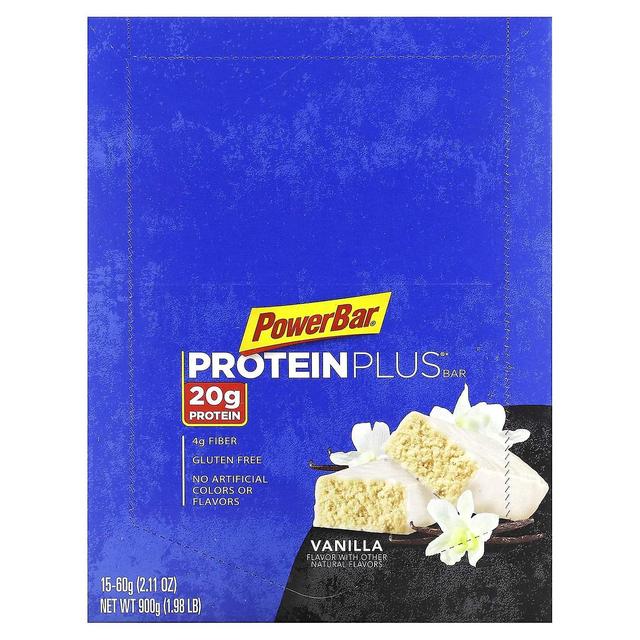 PowerBar, Protein Plus Bar, vanilje, 15 barer, 2,11 oz (60 g) hver on Productcaster.