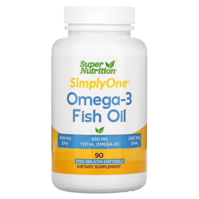 Super Nutrition, Omega-3 fiskoljor, 1,000 mg, 90 fisk Softgels on Productcaster.