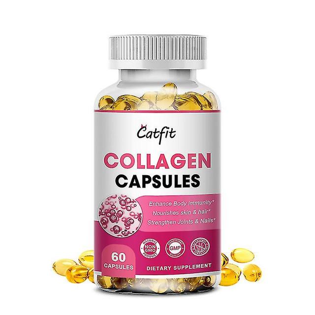 Guoguo Collagen Capsules Biotin For Hair Growth Vitamin C Skin Whiten Nourish Boost Nails Hair Gut Joints Health Diet Supplement 60 pcs on Productcaster.