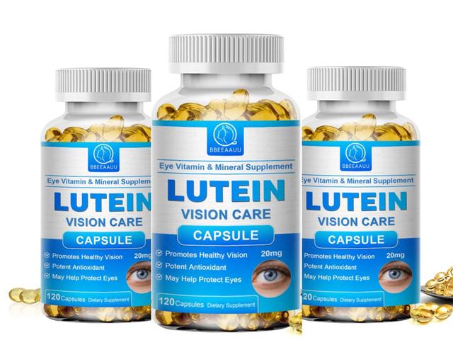 Eccpp Lutein Capsules Stress Relief Blue Light Protection Macular Health Vision Protection Anti-myopia Lutein Eye Care Health 3bottle x120pcs on Productcaster.