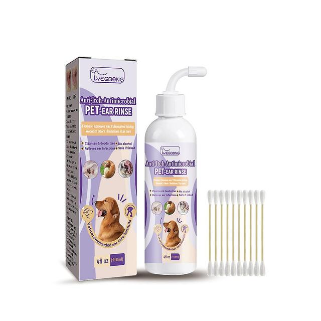 Pet Cat Dog Ear Drops For Infections Control Yeast Itching Wax Ear Mites Cleaner 1 Set on Productcaster.