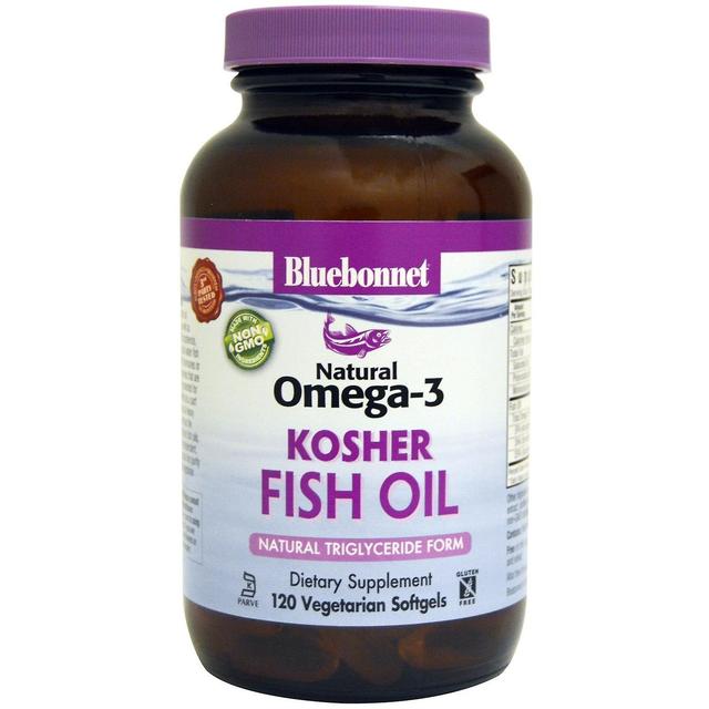 Bluebonnet Nutrition, Kosher Fish Oil, Natural Omega-3, 120 Veggie Softgels on Productcaster.