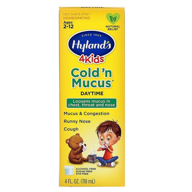 Hyland's, 4 Kids, Cold 'n Mucus, Dzień, 2-12 lat, 4 fl oz (118 ml) on Productcaster.