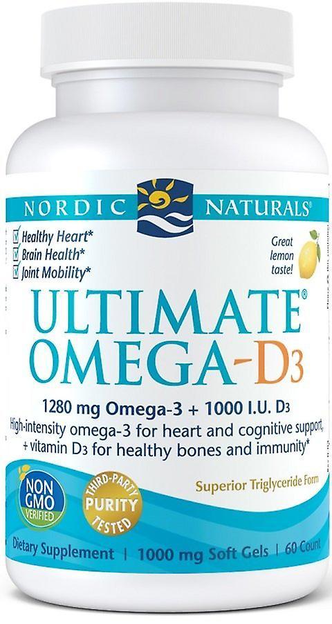 Nordic Naturals Ultimate Omega D3 1000 mg Lemon 60 Softgels 130 gr on Productcaster.