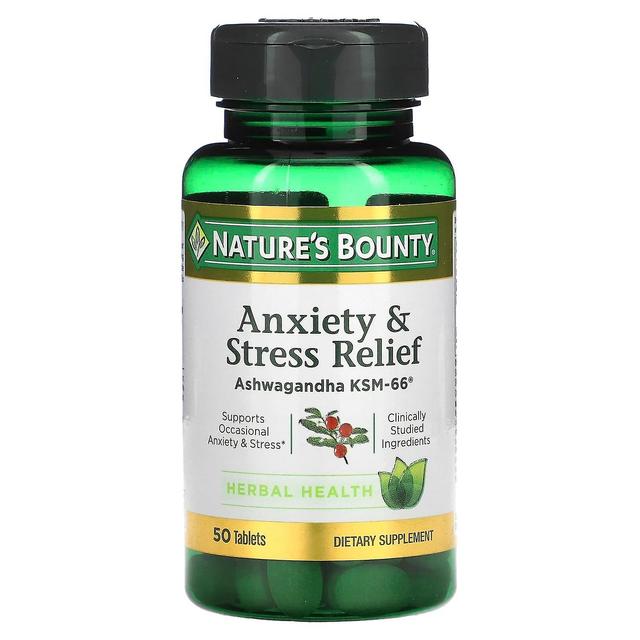 Natures Bounty Nature's Bounty, Anxiety & Stress Relief, Ashwagandha KSM-66, 50 tabletek on Productcaster.