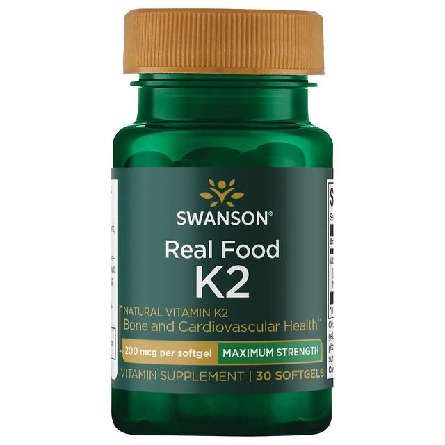 Swanson Maximum Strength, Real Food Vitamin K2, 200mcg 30 Softgels on Productcaster.