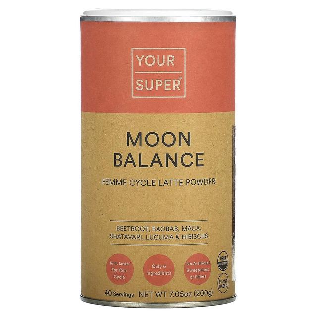 Your Super Din Super, Moon Balance, Femme Cycle Latte Powder, 7.05 oz (200 g) on Productcaster.