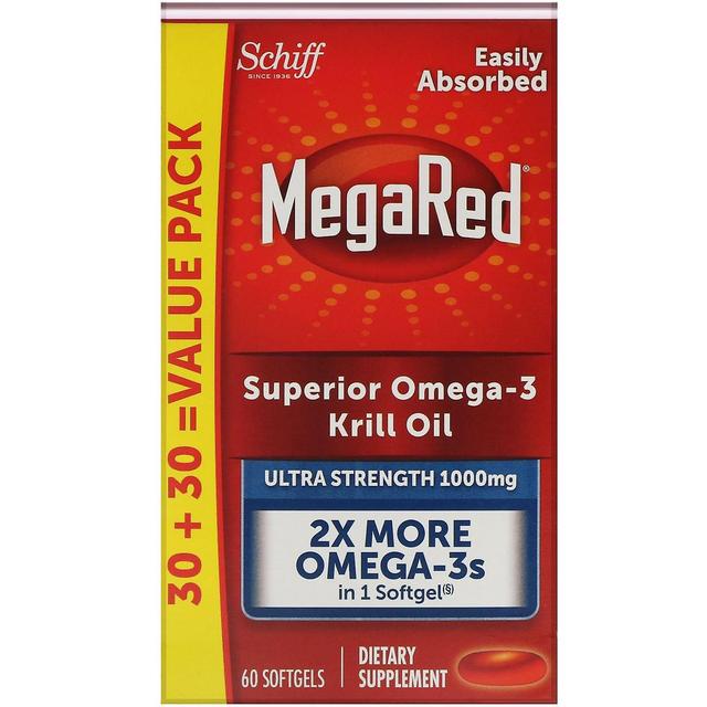 Schiff, MegaRed, Superior Omega-3 Krill Oil, 1,000 mg, 60 Softgels on Productcaster.