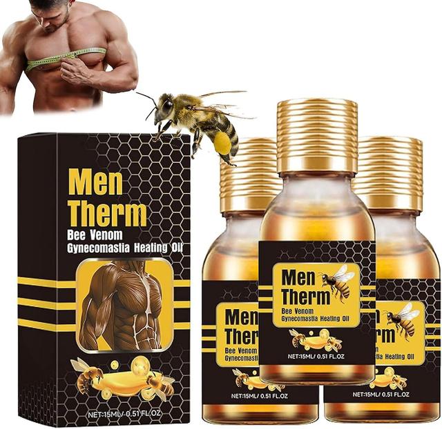 Antbaba MenTherm Bee Venom Gynecomastia Heating Oil, Men Therm Bee Venom Oil, Eliminates Excess Breast Tissue, Strengthen Chest Muscles 3pcs on Productcaster.