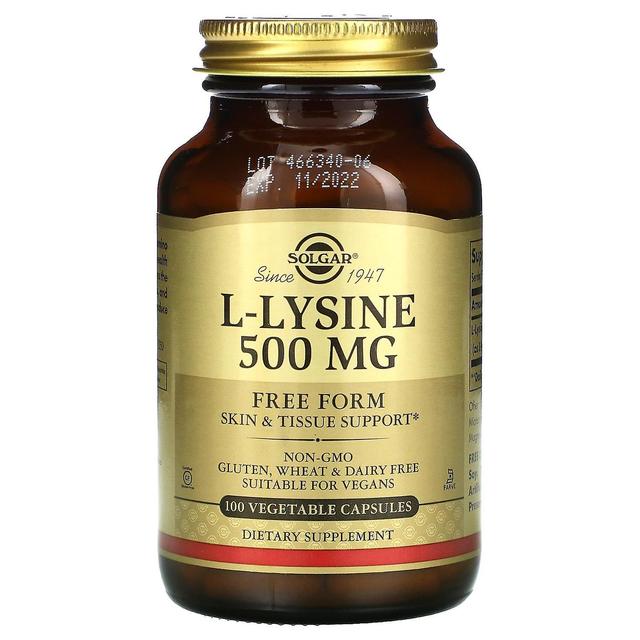 Solgar, L-Lysine, Free Form, 500 mg, 100 Vegetable Capsules on Productcaster.