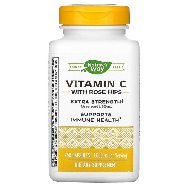 Nature's Way, Vitamin C with Rose Hips, Extra Strength, 1,000 mg, 250 Capsules on Productcaster.