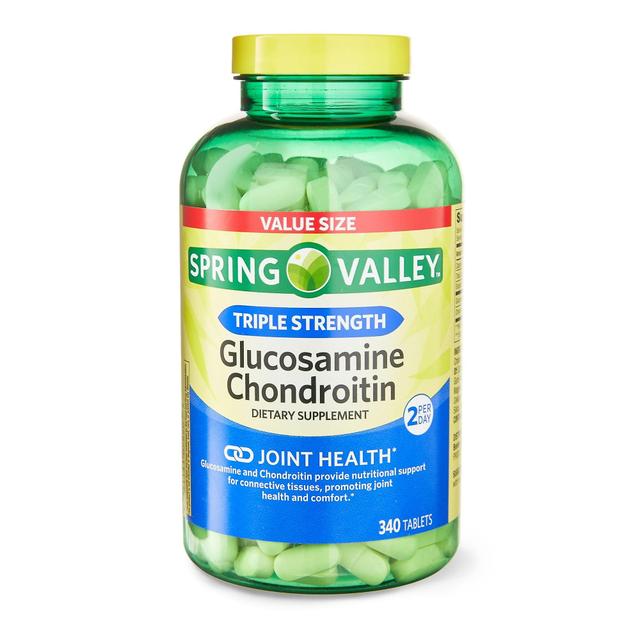 Spring valley triple strength glucosamine chondroitin tablets, 170 tablets, twin pack, (340 count total) on Productcaster.