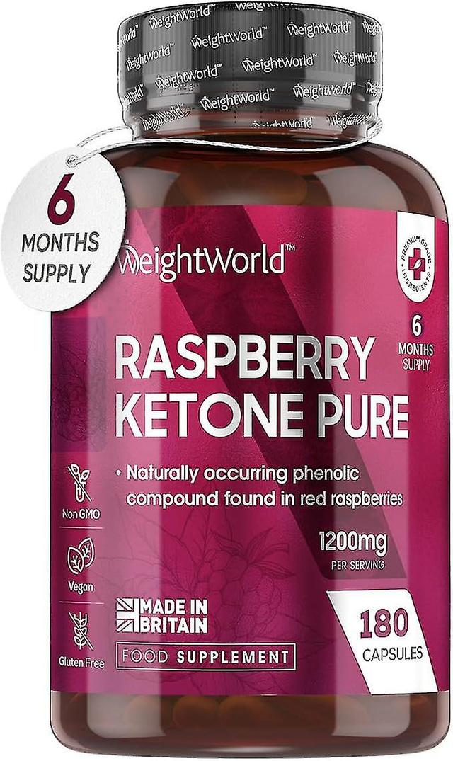 Pure Raspberry Ketones - 6 Months Supply - 180 High Strength Raspberry Ketone Capsules - Suits Low Carb & Keto Diet - Feel Fuller on Productcaster.