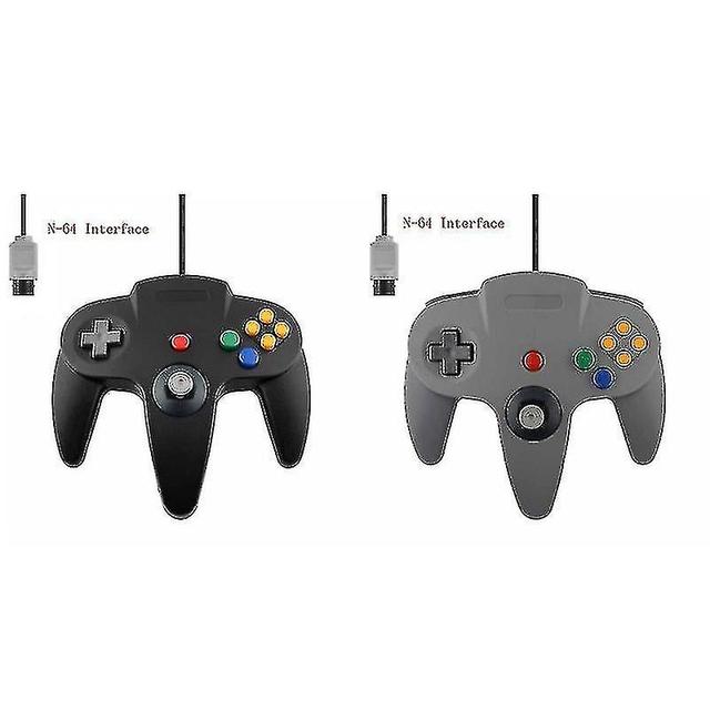 2024 2-pakke Classic kablet N64-kontroller Retro-spill 64-biters gamepad joystick erstatning on Productcaster.