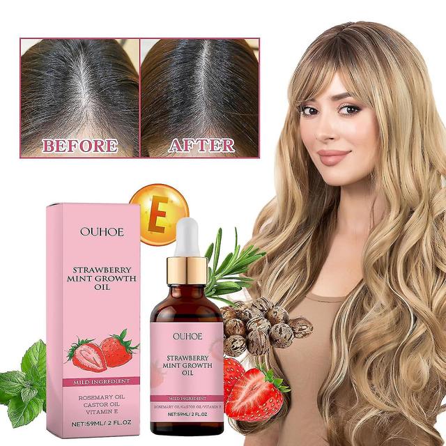 Organic Strawberry Mint Hair Growth Oil for Men and Women 2Pcs on Productcaster.