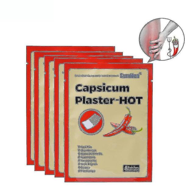 Stntv 8pcs Capium Plaster Hot Pain Relief Plant Extract Whole Body Heat Patch Self Adhesive Anti on Productcaster.