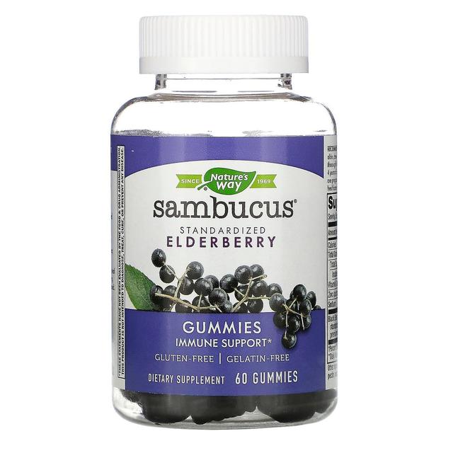 Nature's Way, Sambucus Standardized Elderberry Gummies with Vitamin C and Zinc, 60 Gummies on Productcaster.