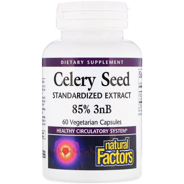 Natural Factors, Celery Seed, Standardized Extract, 60 Vegetarian Capsules on Productcaster.