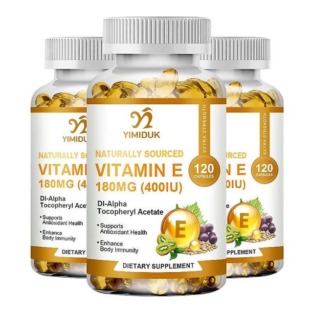 Vorallme Vitamin E Capsules 180 Mg, Immune Function Support, Supports Skin - Non-GMO Dietary Supplement 3 Bottles 60 pcs on Productcaster.