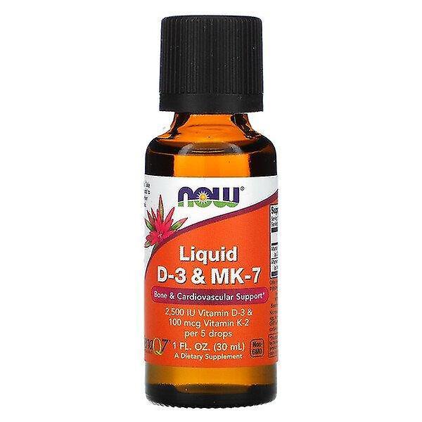 NOW Foods Nu Livsmedel, Flytande D-3 & MK-7, 1 fl oz (30 ml) on Productcaster.