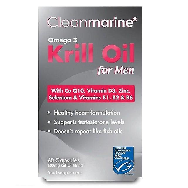 Clean Marine Cleanmarine Krill Olie til mænd 600mg Marine Gelcaps 60 (NOV012) on Productcaster.