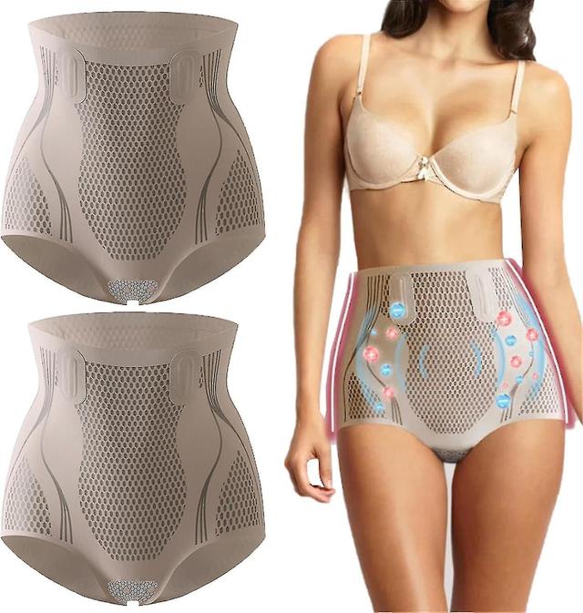 2pcs Ice Ion Fiber Repair Modeling Underwear, Graphene Nest Fiberr, Slimming Hip Gain, Abdominal Con M on Productcaster.