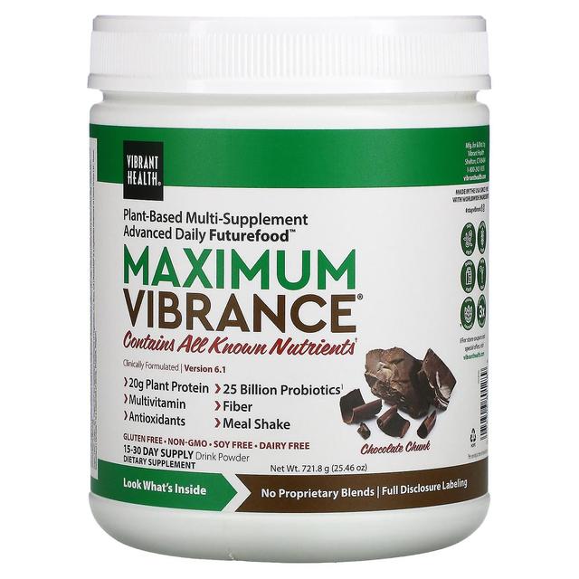 Vibrant Health, Maximum Vibrance, Version 6.1, Chocolate Chunk, 25.46 oz (721.8 g) on Productcaster.